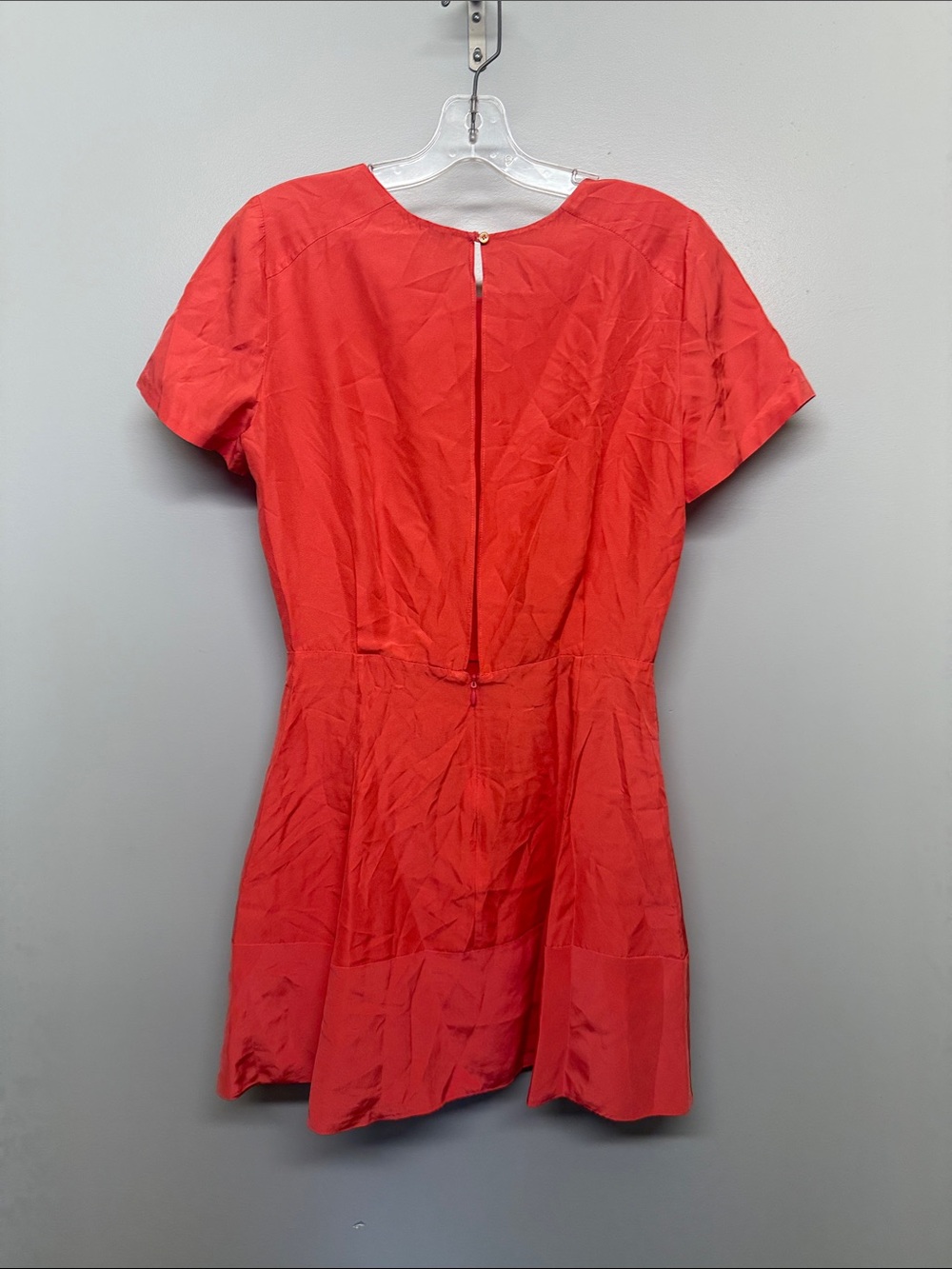 Wilfred Silk Coral Red Short Sleeve Midi Dress - Picture 7 of 7